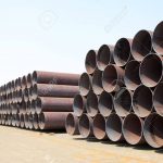 Piles of steel pipe